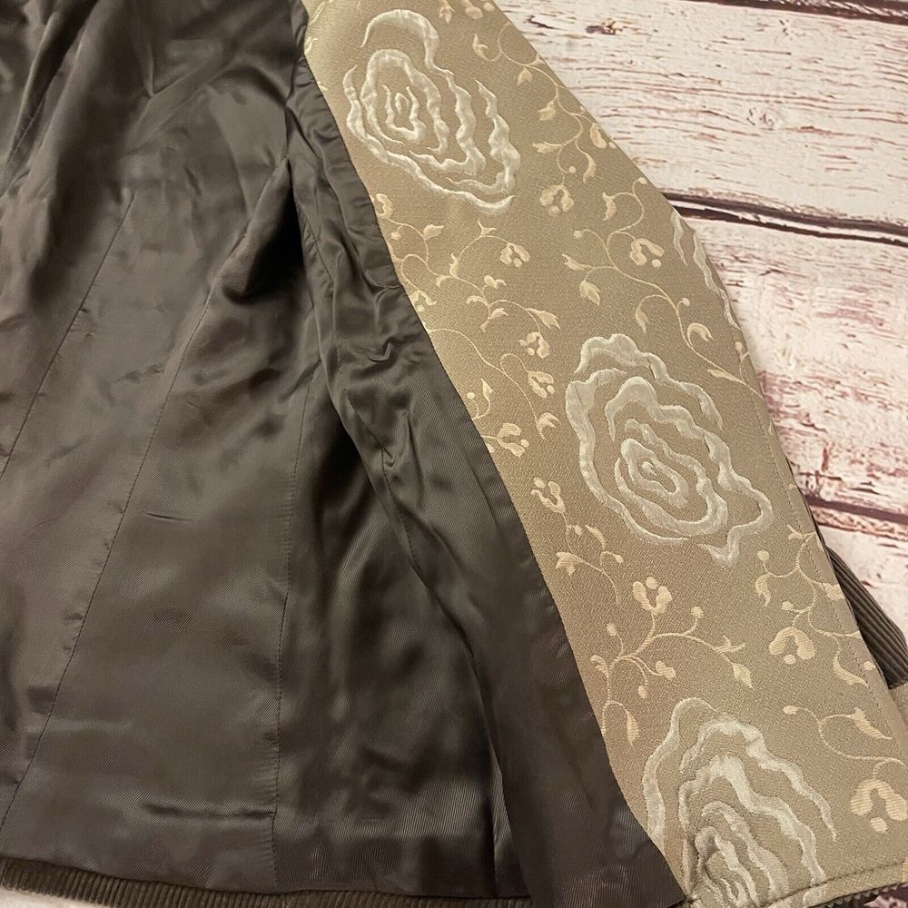 Armani Collezioni Light Brown Corduroy Moto Zip Jacket Size 8 Pockets - Picture 7 of 13